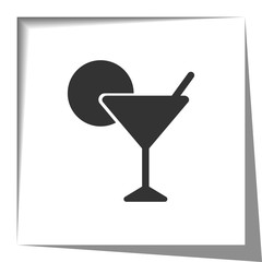 Cocktail icon with cut out shadow effect