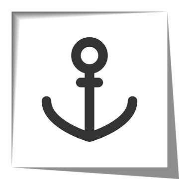 Anchor icon with cut out shadow effect