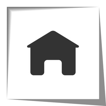 Home icon with cut out shadow effect
