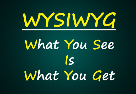 WYSIWYG (What you see is what you get)