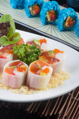 japanese cuisine. sushi on the background