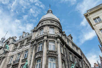 Fototapeta na wymiar Old buildings in center of Antwerp, Belgium