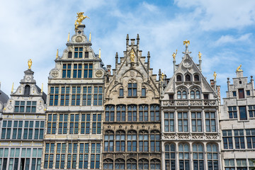 Fototapeta na wymiar Old buildings in center of Antwerp, Belgium
