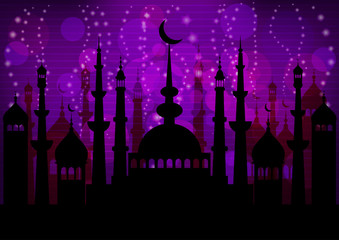 Card for greeting with Islamic feasts