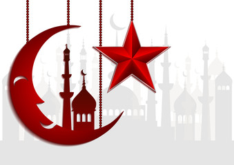 Card for greeting with Islamic feasts