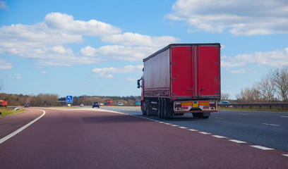 Obraz na płótnie Canvas Lorry driving on motorway