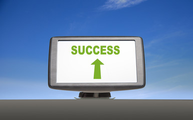 Sat nav with blue sky background