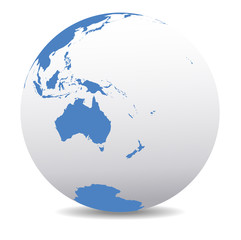 Fototapeta premium Australia and New Zealand, Global World