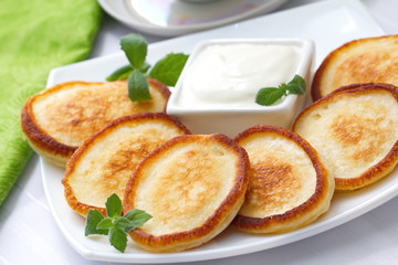 Pancakes with sour cream