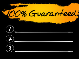 100 Percent Guaranteed Blank List, vector concept