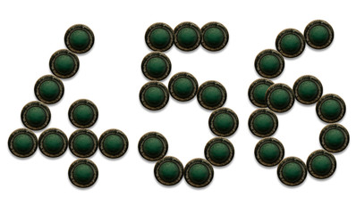 Nuber 4 5 6 made from grunge button