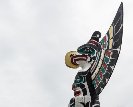 Totem pole in Duncan British Columbia