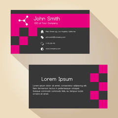 pink and gray simple business card design eps10