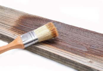 Paint brush on wood