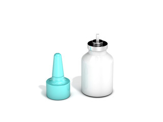 nasal spray on white background