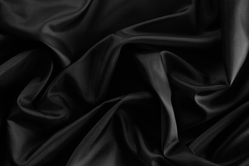 Black silk fabric texture