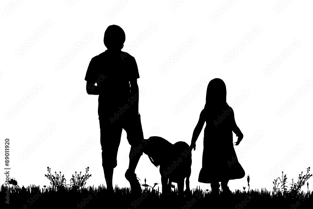 Poster Vector silhouette of the family.