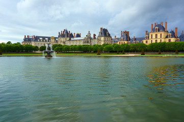 Fototapeta premium Park and royal residence in Fontainebleau, France .