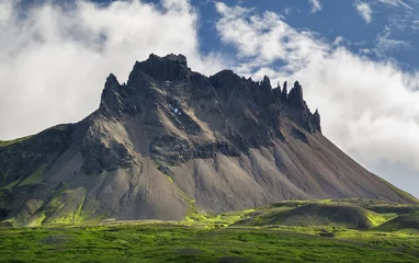 Stoff pro Meter Crown shaped volcanic mountain in Iceland © sergejson