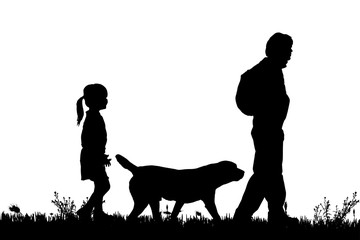 Vector silhouette of the family.