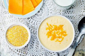 polenta with Cheddar cheese