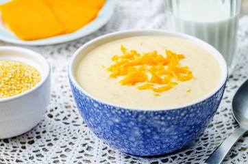 polenta with Cheddar cheese