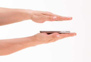 Man's hand holding smart phone