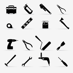 Working tools icon set.