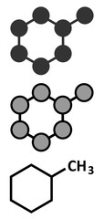Methylcyclohexane solvent molecule.