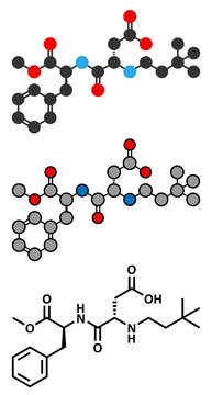 Neotame (E961) sugar substitute molecule.