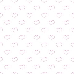 10 Heart shape vector seamless patterns (tiling). Pink color
