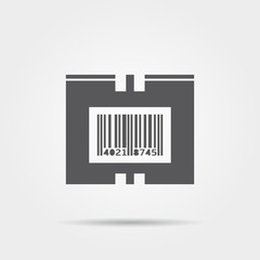 Box with barcode icon