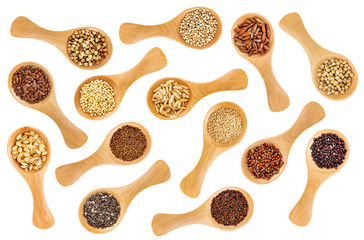gluten free grains and seeds  - spoon abstract