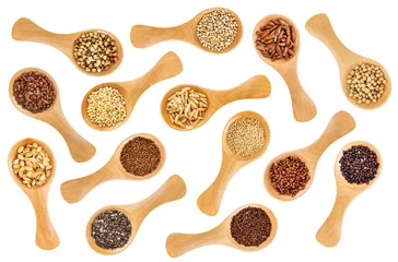 Foto op Canvas gluten free grains and seeds  - spoon abstract © MarekPhotoDesign.com