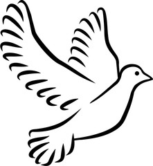 Dove silhouette drawn