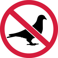 Doves prohibited sign