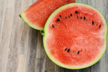 Watermelon on wooden background