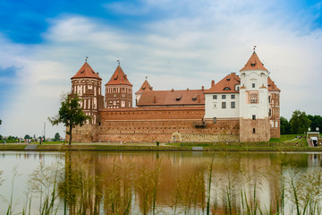 Naklejka na ściany i meble Medieval Mirskiy castle in Mir. Grodno region. Belarus