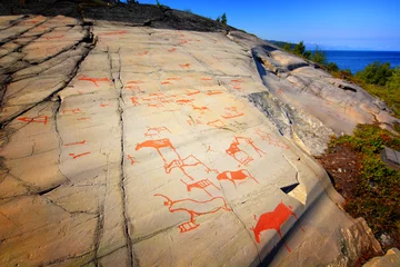 Foto op Canvas Rock Art of Alta, Norway © alexpermyakov