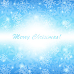 Naklejka na ściany i meble Blue Christmas background with snowflakes