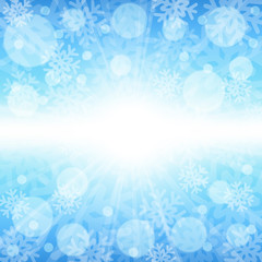 Blue Christmas background with snowflakes. Vector illustration.