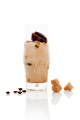 Iced milk coffee.