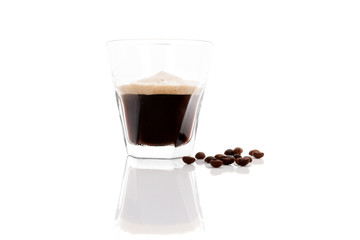 Espresso isolated over white.
