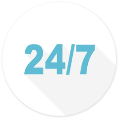 24/7 flat design modern icon