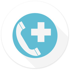 emergency call flat design modern icon