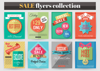 Fototapeta premium Set of colorful Sale flyers. Best creative design for Sale and