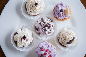 Yummy cupcakes on the plate