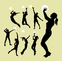 Volleyball sport silhouettes