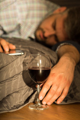 Obraz na płótnie Canvas Drunk man sleeping