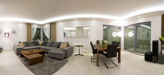 Spacious modern lounge